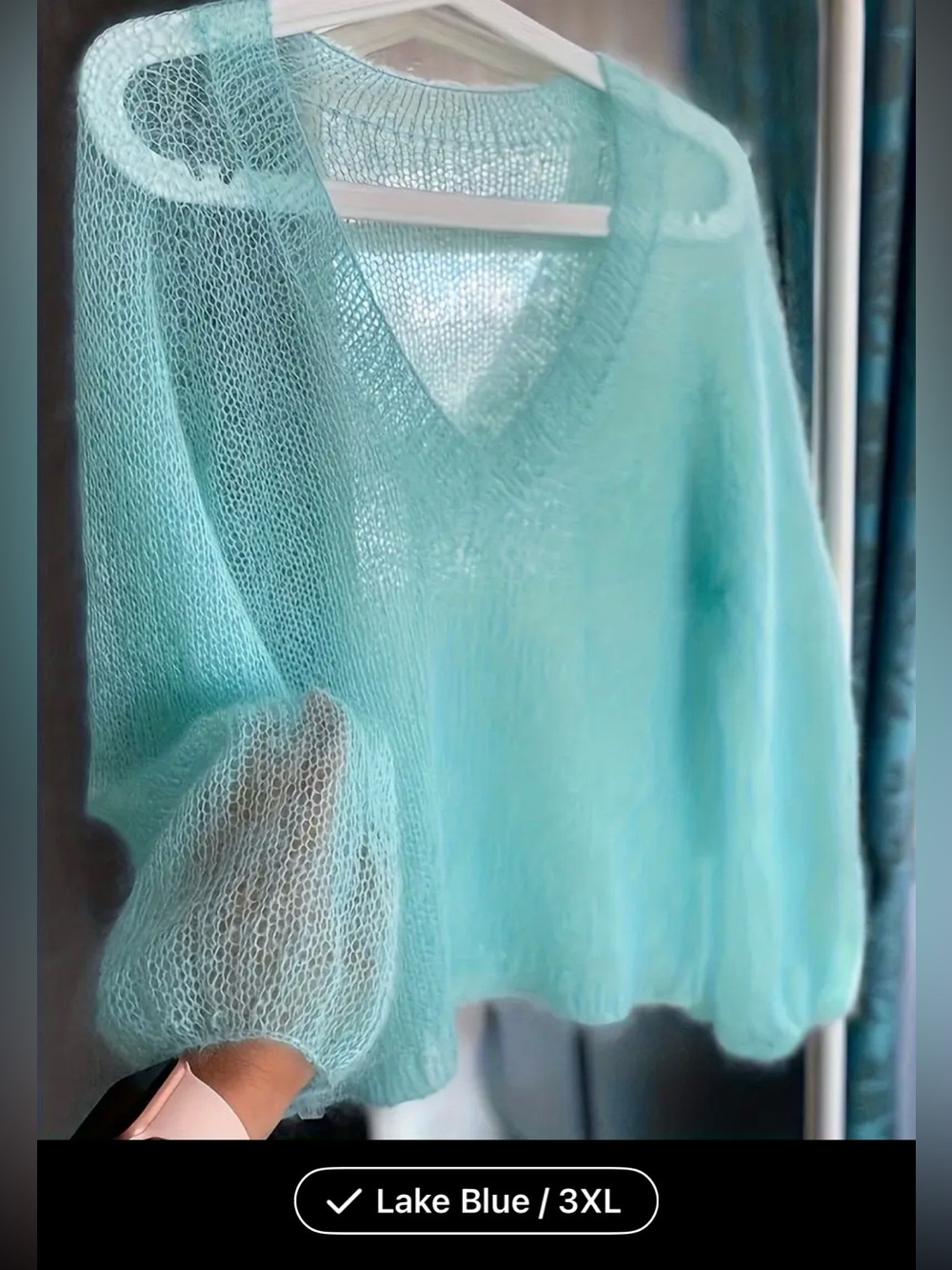Light Blue V-Neck Women’s Sweater